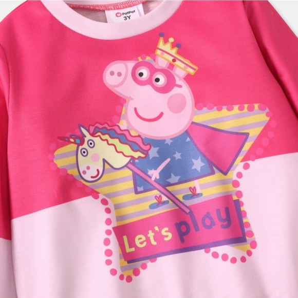 T-shirt Peppa Pig Rayé Multicolore Pour Fille - 2-3 Ans, Coton, Manches Longues